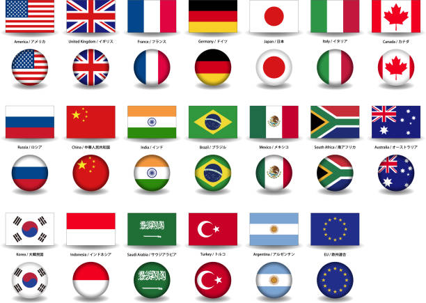 набор материалов изображения флага g20 - flag european union flag g8 italy stock illustrations