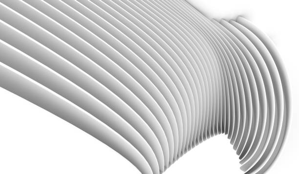 istock Abstract 3d background of wavy shapes. 3d rendering 1354460287