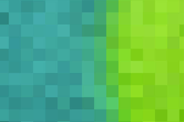 istock Background of blue and green squares connected vertically. Geometric texture. Blue-green backdrop of squares. Vector blue-green texture of pixels, space for your design or text 1354463516