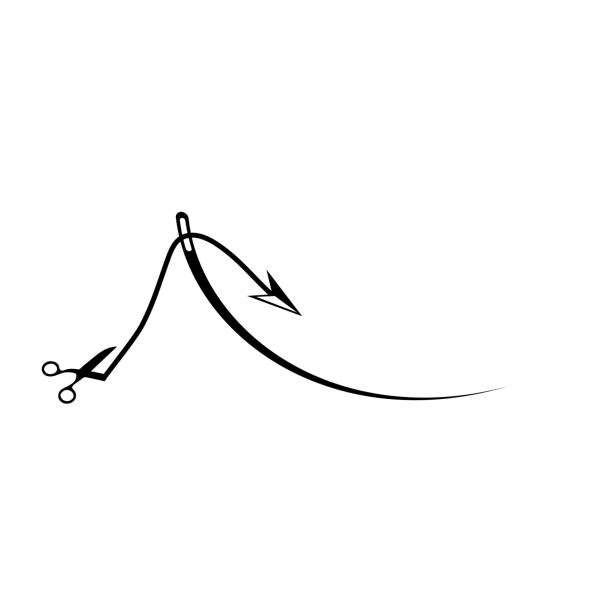 ilustrações de stock, clip art, desenhos animados e ícones de needle on an isolated white background. vector illustration - needle craft sewing making