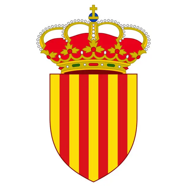 Vector illustration of Coat of arms of Catalonia is an autonomous community of Spain