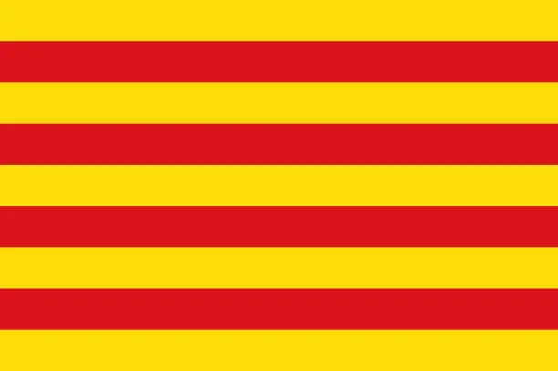 Vector illustration of Flag of Catalonia is an autonomous community of Spain