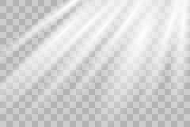 векторная иллюстрация солнечных лучей. солнечный светящийся png эффект. - световой эффект stock illustrations