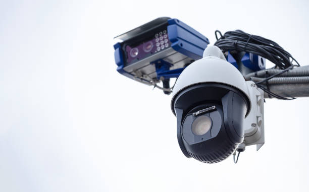 istock Speed control and traffic monitoring camera with radar 1354478249