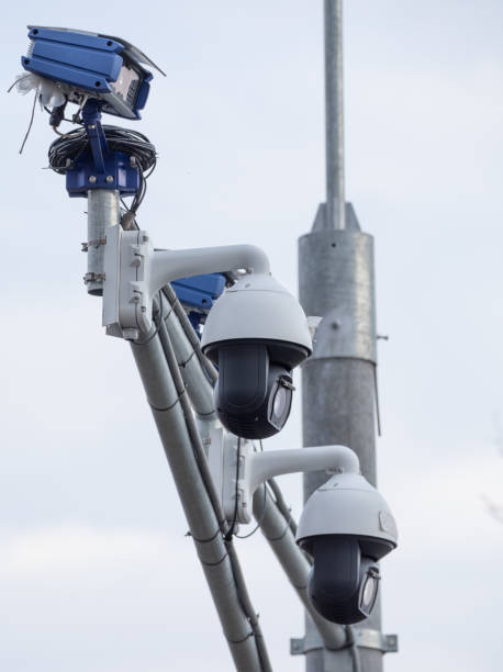 istock Speed control and traffic monitoring camera close up 1354478250