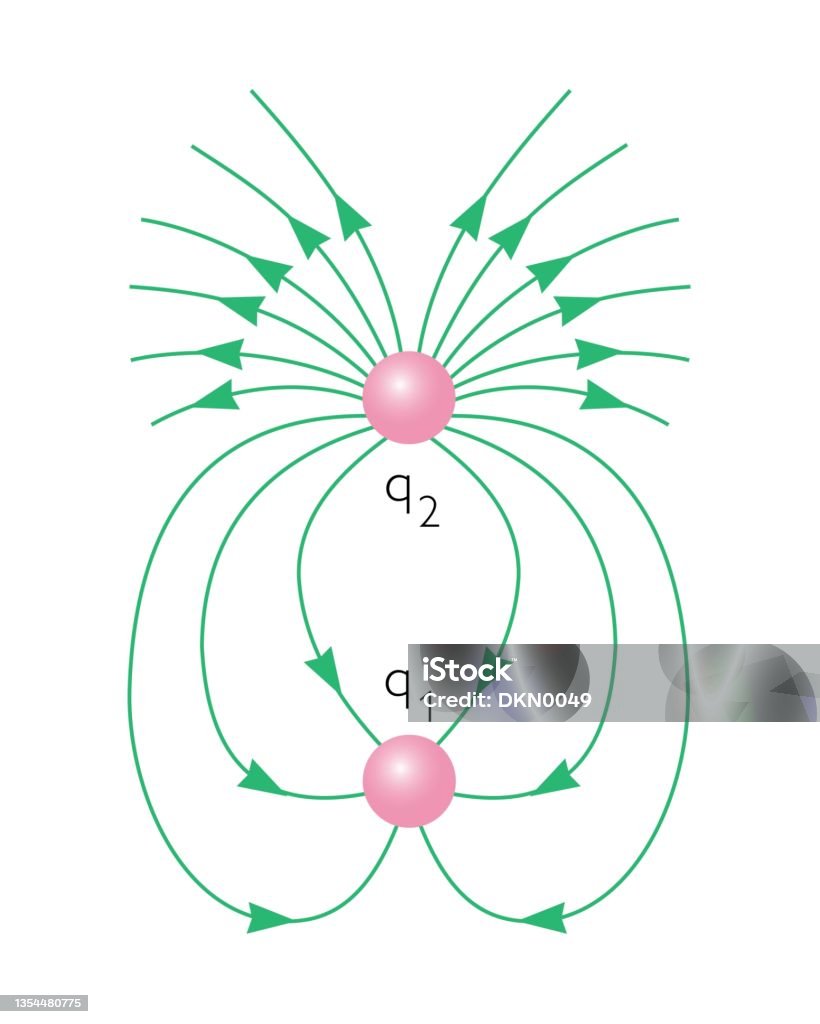 Elect Ric Field Vector Skethch Electric Fields Physics Education Vector Illustration Stock ...