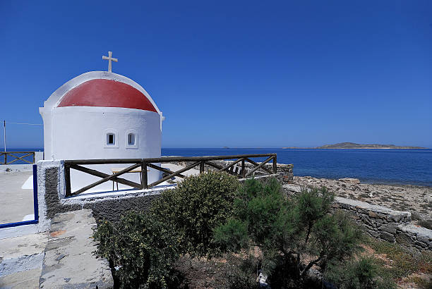 Small church in Kasos island, Greece stock photo