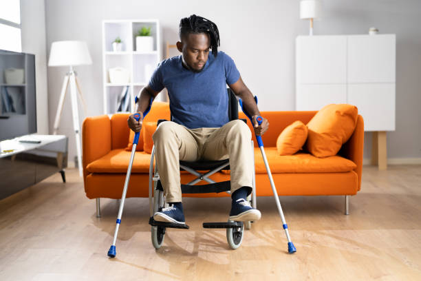 istock Man Using Crutches. Person After Accident 1354481439