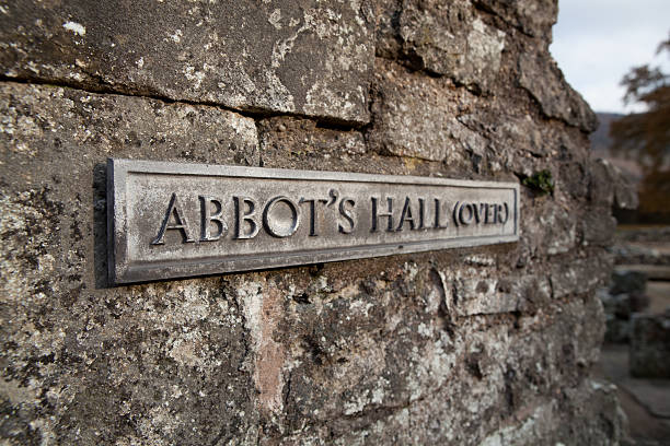 istock Abbot's Hall- sign at Tintern Abbey 135448359
