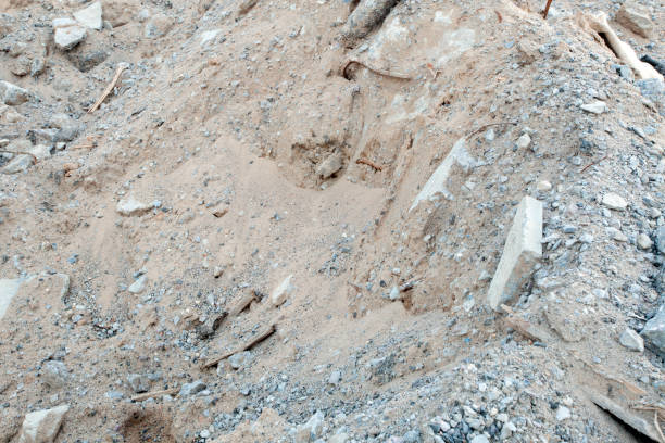 istock Soil With Debris at a Construction Site Demolition of a Building 1354484202