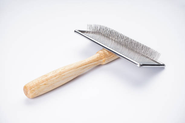 istock Comb for dogs on a white background. Brush for grooming wool. Close-up. 1354485211
