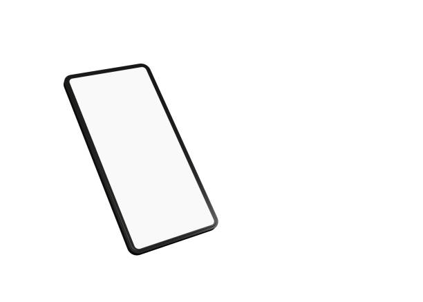 istock Realistic phone screen smartphone black color. Mock up of modern smartphone. 3D rendering. 1354485300
