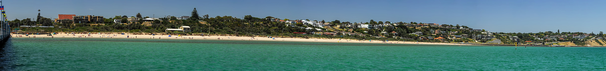 9N Pier Promenade, Frankston VIC 3199, Australia. January 23, 2014. View of the beach at Frankston from the pier.