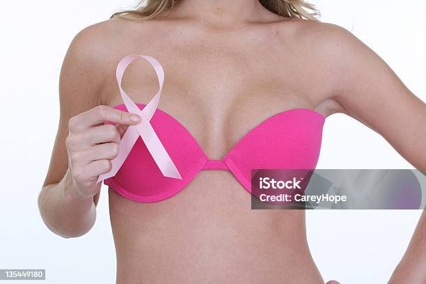 Breast Cancer Ribbon Stock Photo - Download Image Now - 20-29 Years, Adult, Blond Hair