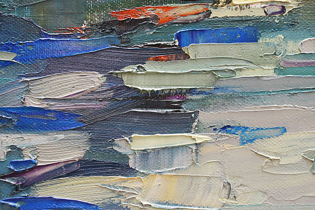 istock Colored brushstrokes in oil on canvas 135449228