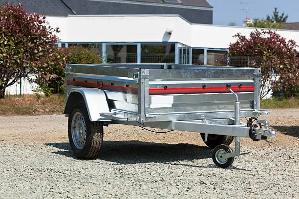 New cargo cart for sale outdoors. Horizontal shot