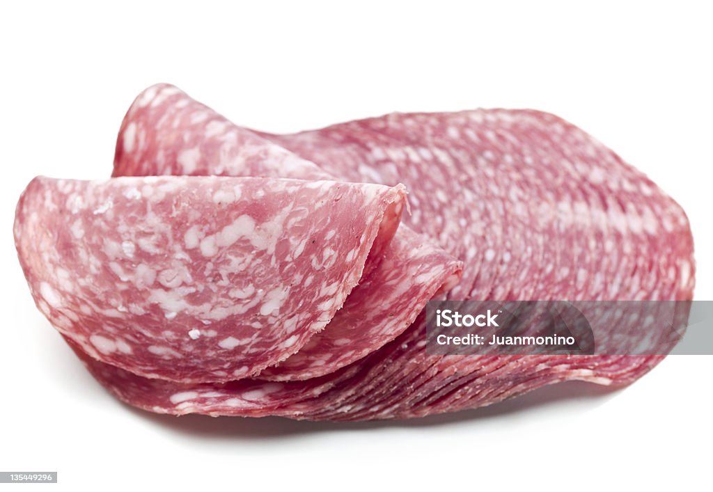 Salami - Lizenzfrei Freisteller – Neutraler Hintergrund Stock-Foto