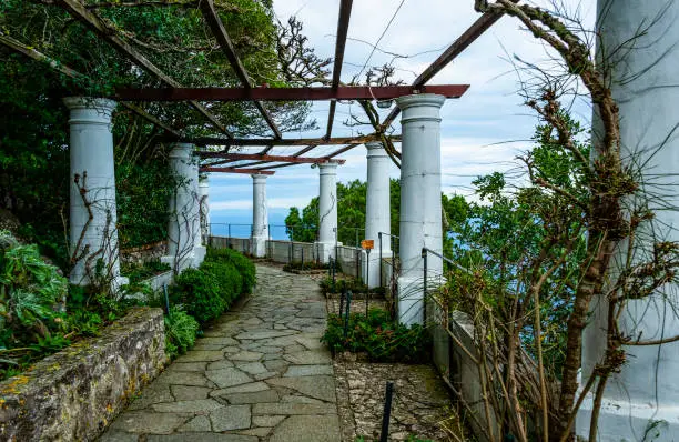 Garden of the villa San Michelle in Anacapri, Island of Capri