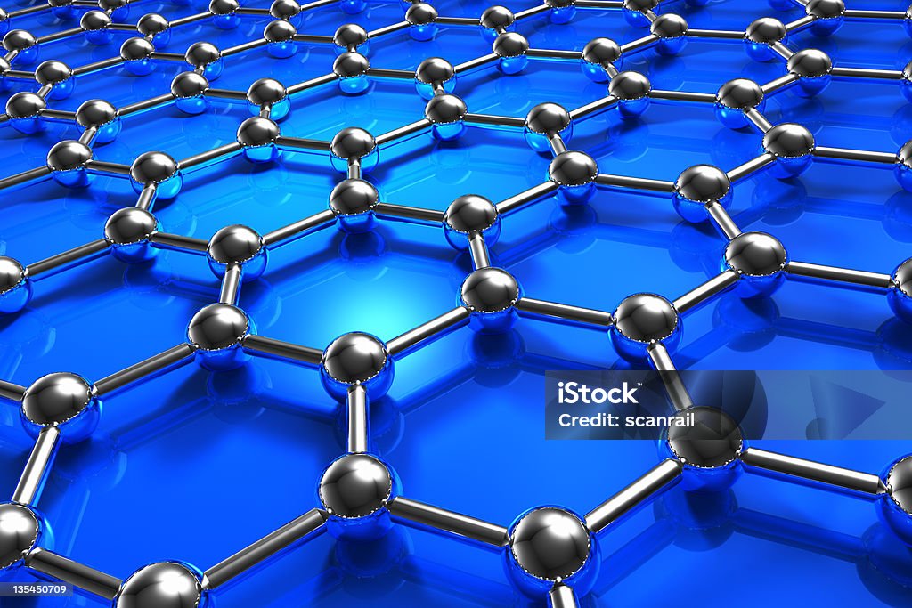 Astratto modello nanostructure molecolare - Foto stock royalty-free di Atomo di carbonio