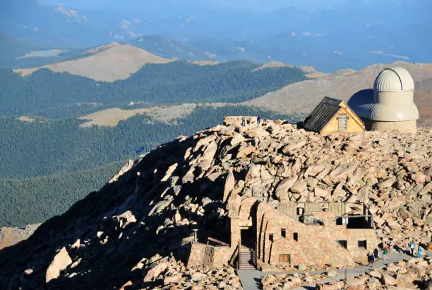 Photo of Ruins of Mount Evans Crest House and the Meyer–Womble Observatory (MWO), Mount Evans, Colorado, USA