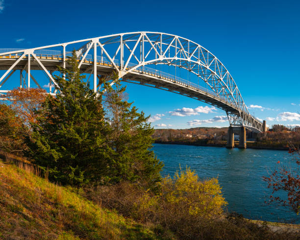 istock Sagamore Bridge connecting Cape Cod Canal riverbanks. 1354525278