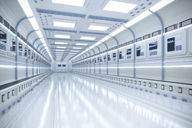 istock interior futuristic factory with conveyor belt 1354526132