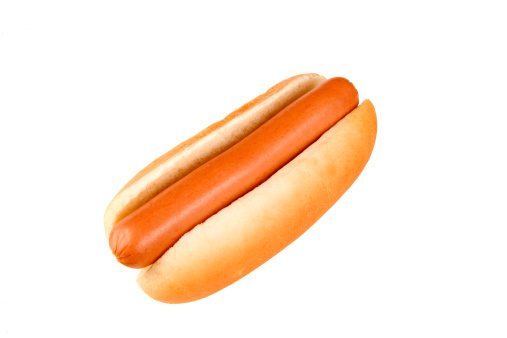 plain hot dog on white