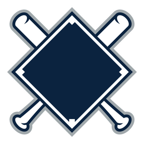 baseballschläger und diamond - baseballschläger stock-grafiken, -clipart, -cartoons und -symbole