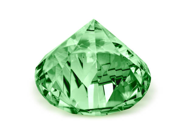 istock Dazzling diamond Green on white background 1354541484