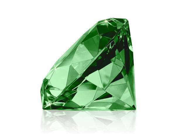 istock Dazzling diamond Green on white background 1354541497