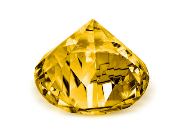 istock Dazzling diamond Yellow on white background 1354542943