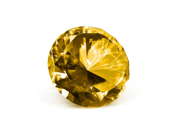 istock Dazzling diamond Yellow on white background 1354542944