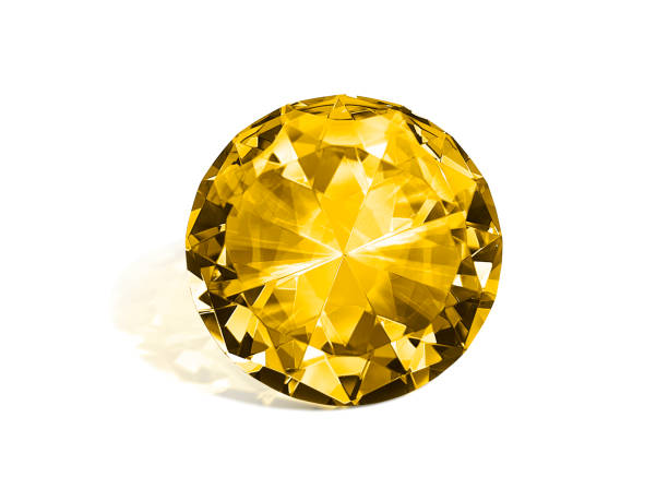 istock Dazzling diamond Yellow on white background 1354542950