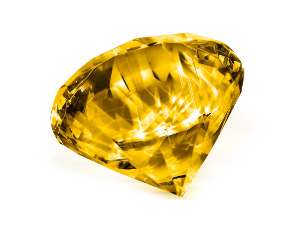 istock Dazzling diamond Yellow on white background 1354542956