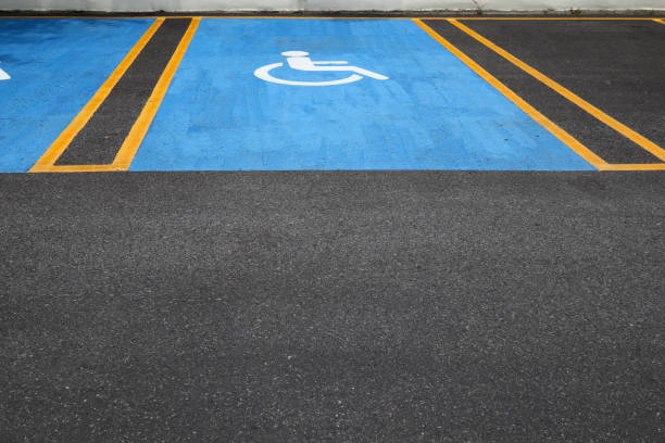 parking space reserved for handicapped parking lot.