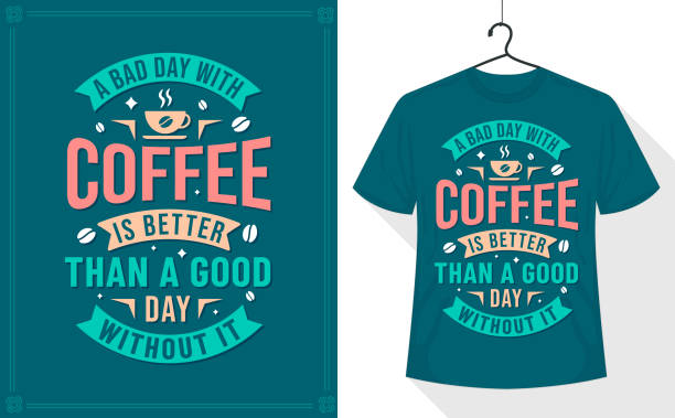 istock Coffee quote t-shirt, A bad day with coffee is better than a good day without it 1354555206