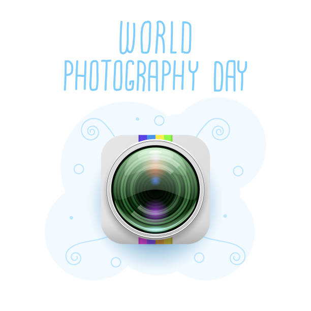 ilustrações, clipart, desenhos animados e ícones de resumo brown world photography day camera background journey turismo e estilo de design vetorial de férias para pôster ou cartão postal - brown background flash