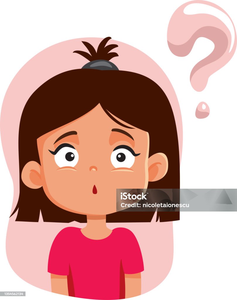 Little Girl Having Questions Vector Cartoon Character Stock Illustration -  Download Image Now - iStock