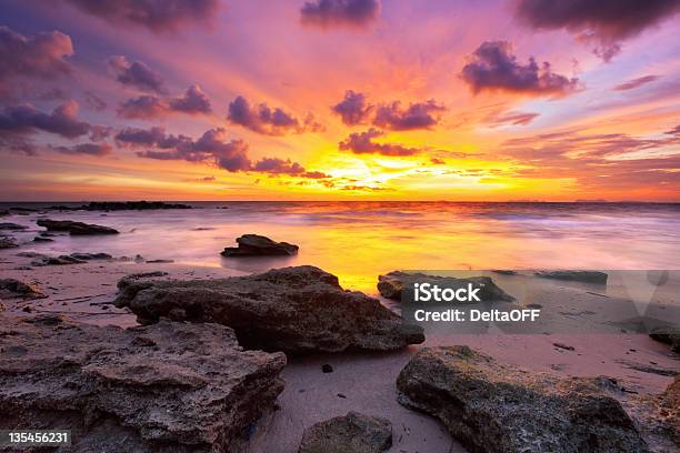 Tropical Colorful Sunset Stock Photo - Download Image Now - Asia, Backgrounds, Beach