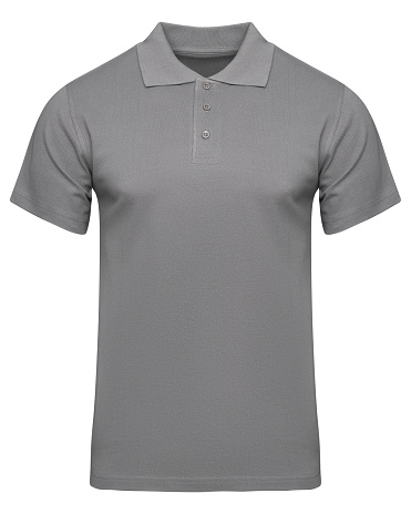 Grey Polo Shirt Mockup Front Used As Design Template Tee Shirt Blank ...