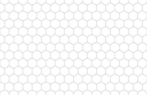 sześciokątny geometryczny bezszwowy wzór. wektorowa siatka tła z edytowalnymi obrysami - hexagon stock illustrations