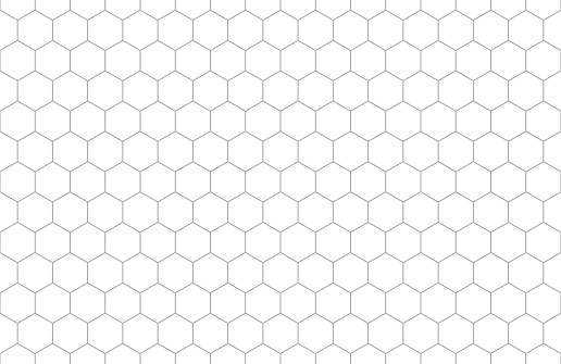 Hexagonal geometric seamless pattern. Vector background grid with editable strokes