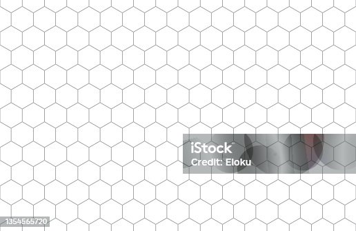 istock Hexagonal geometric seamless pattern. Vector background grid with editable strokes 1354565720