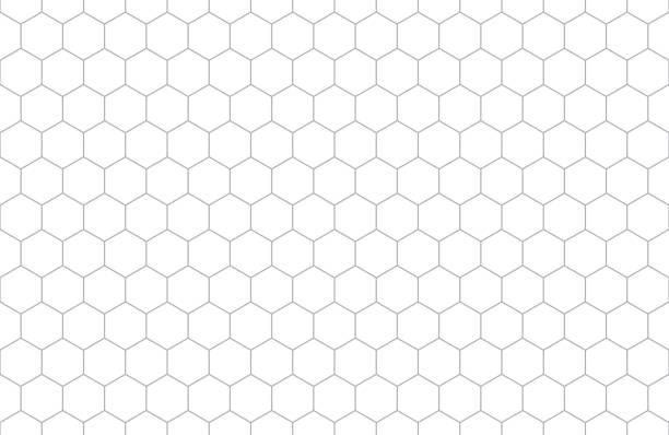 Hexagonal geometric seamless pattern. Vector background grid with editable strokes Hexagonal geometric seamless pattern. Vector background grid with editable strokes. Can be used as template for technical drawing hexagon stock illustrations