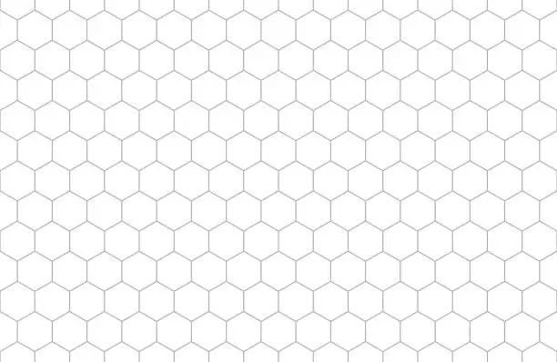Vector illustration of Hexagonal geometric seamless pattern. Vector background grid with editable strokes