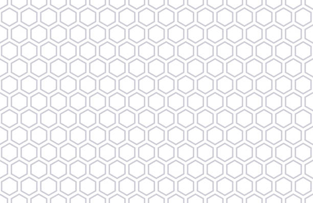 abstrakter geometrischer nahtloser musterhintergrund mit sechseckigen formzellen. vektorillustration - hexagon stock-grafiken, -clipart, -cartoons und -symbole