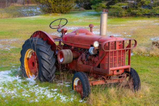 istock Very old tractor in a farm 1354566732