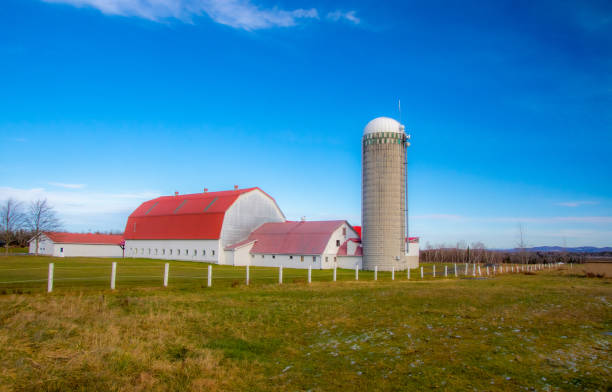 istock Countryside landscape with farm 1354566757