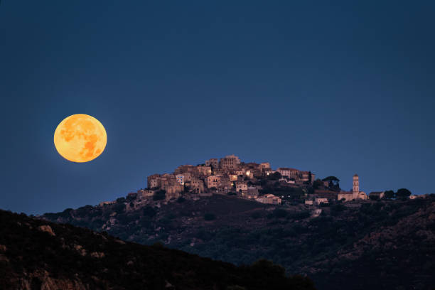 istock Full moon over Sant'Antonino in Corsica 1354571782