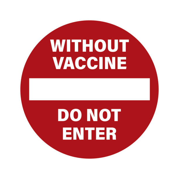 istock No entry without  vaccine. Covid-19 safety signs and symbols. 1354574267
